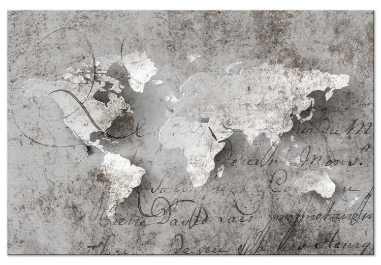 Canvas Print Exploring Continents (1-part) - Retro World Map with Labels
