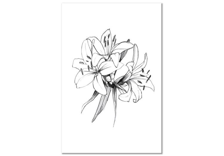 Canvas Print Black and white flowers - abstract, delicate nature