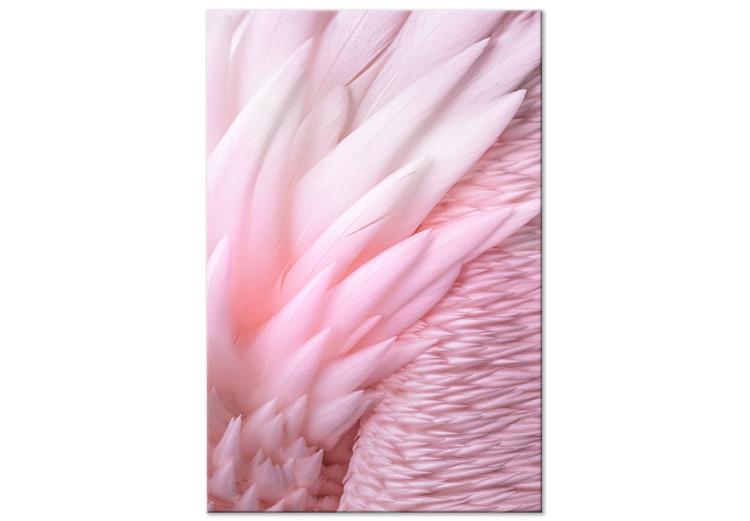 Canvas Print Pink feathers - the delicacy and subtlety of the unique bird nature