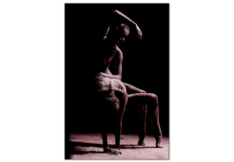 Canvas Print Couples ballet - subtle bodies similar in dance, in the dark, on sand