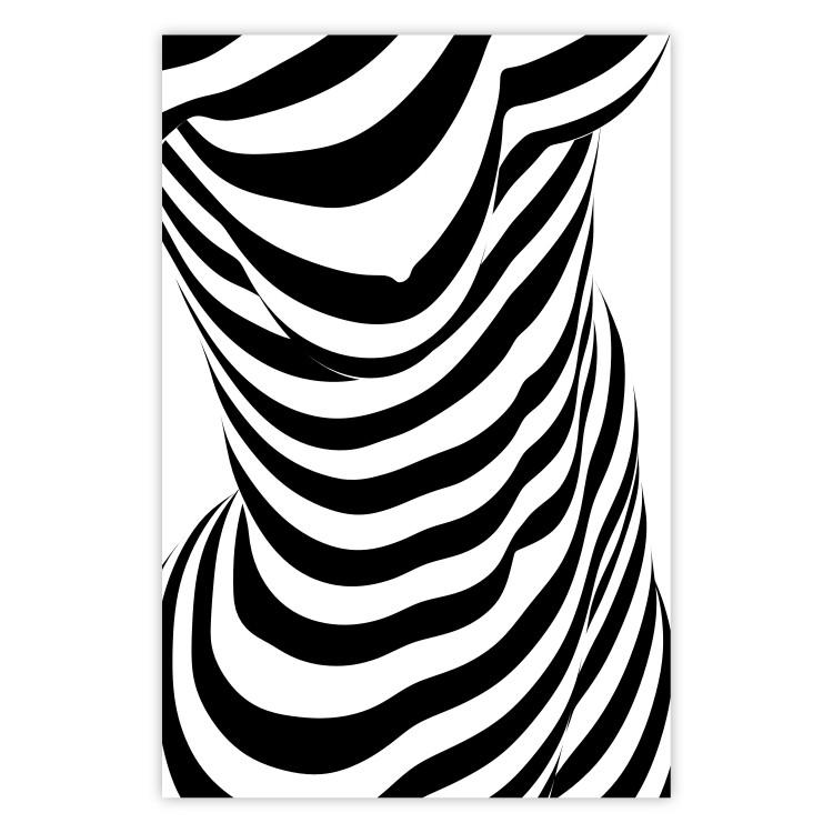 Poster Zebra Woman - abstraction with a female silhouette in black and white stripes