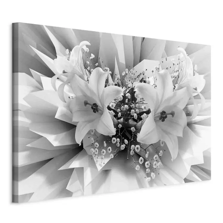 Abstract Lily Bouquet - Black and White Flower Shade