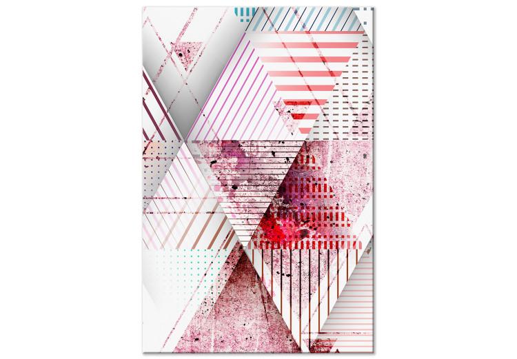 Canvas Print Abstract triangles - geometry in shades of pink and red