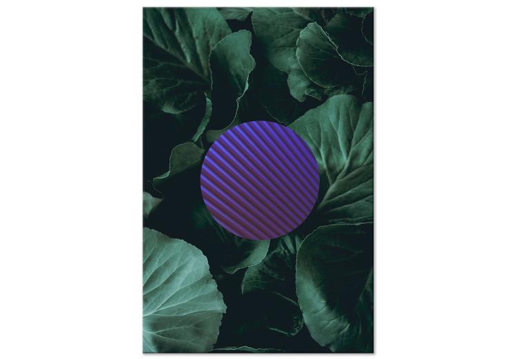 Canvas Print Violet circle - abstract geometry with a floral pattern