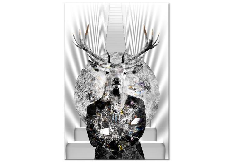 Canvas Print Animal Majesty (1-part) - Imaginary Deer Figure in White
