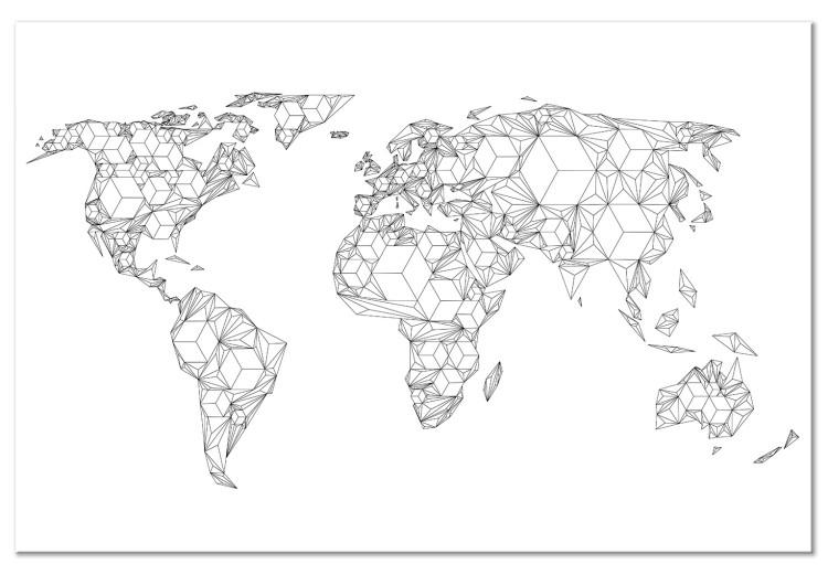 Canvas Print Continents in Geometric Form (1-part) - Shapes on World Map