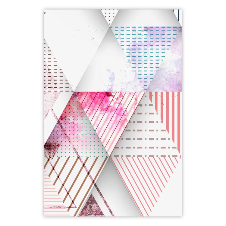 Poster Triangles - colorful abstract composition in geometric shapes