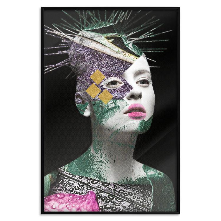 Poster Colorful Portrait - colorful abstract composition with a woman's face