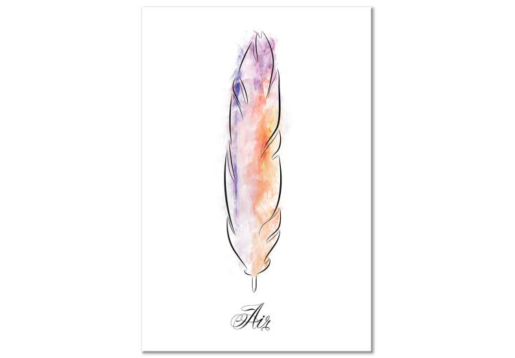 Canvas Print Watercolor feather - a minimalistic element of nature in many colors