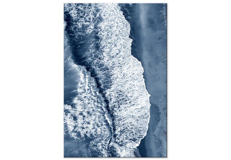 Canvas Print Sea power - aerial view of Scandinavian waves next to a sandy beach
