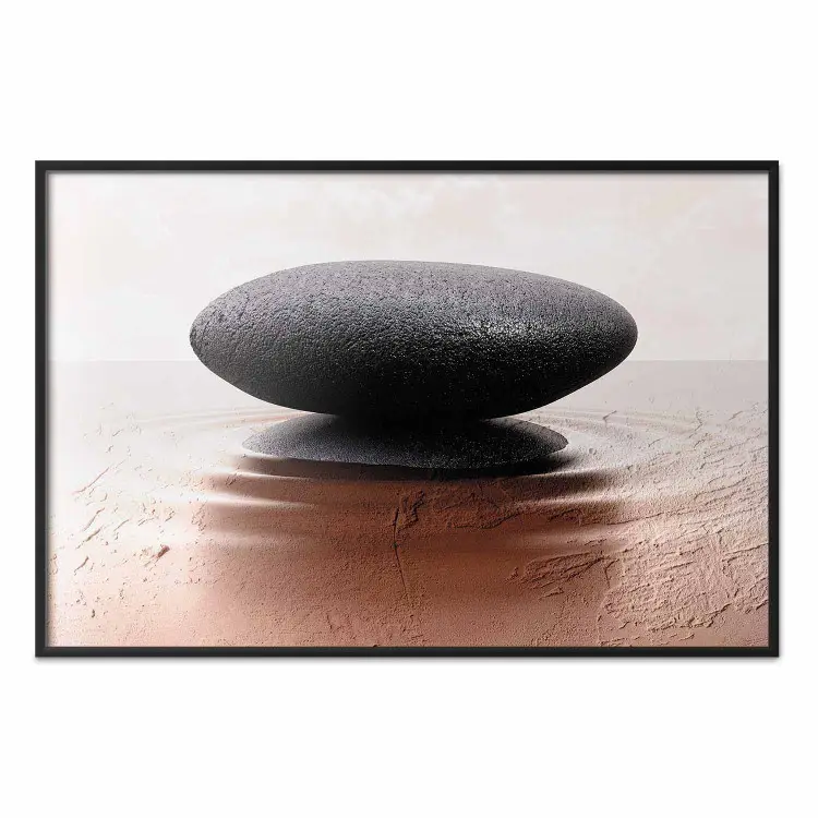 Peace and Harmony - Zen-style composition with a stone on a water surface
