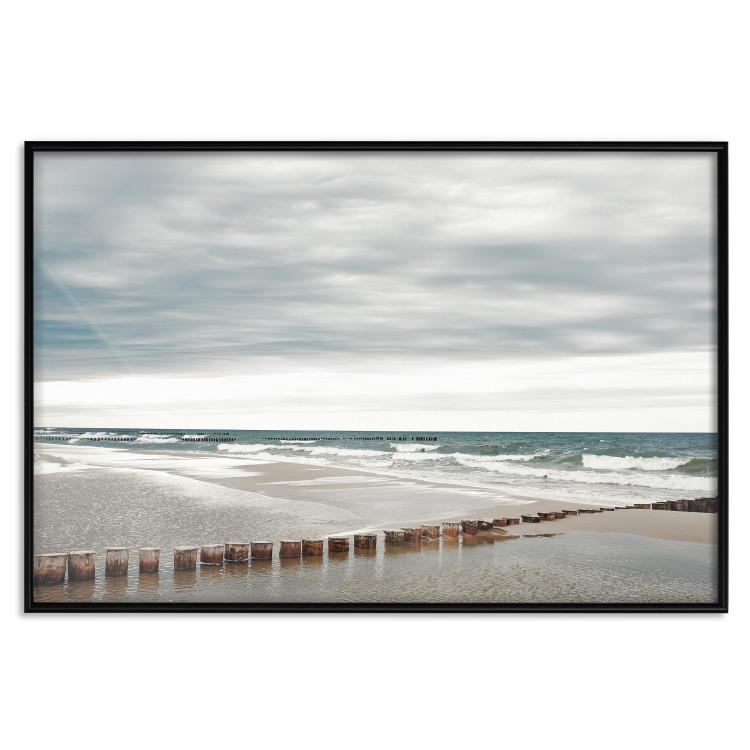 Poster Baltic Sea - Scandinavian beach landscape with turbulent waves