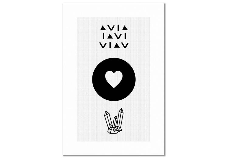 Canvas Print Graphic heart - crystals and graphics in black and white