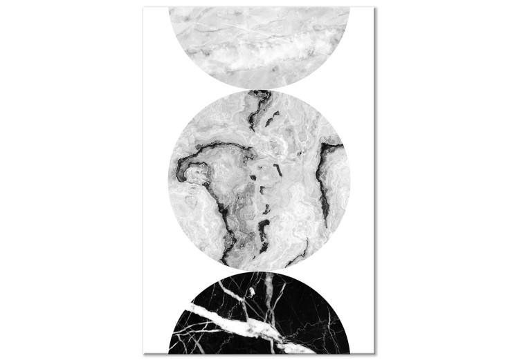 Canvas Print Simplicity in Shape (1-part) - Black and White in Marble Circles