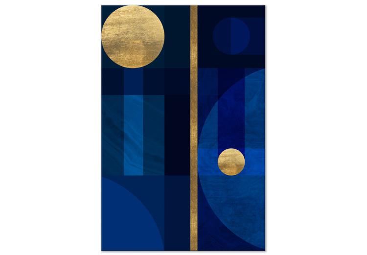 Canvas Print Golden Circles (1-part) - Geometric Shape in Classic Blue