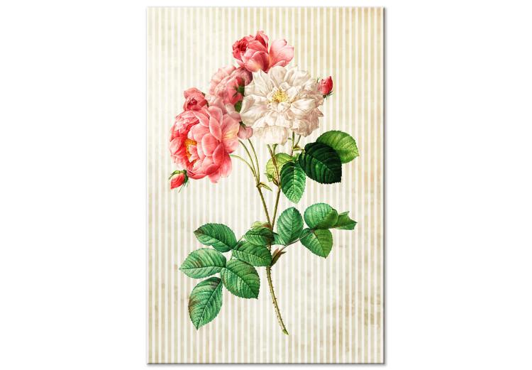 Canvas Print Colorful Roses in Retro Style (1-part) - Floral Nature Inspiration