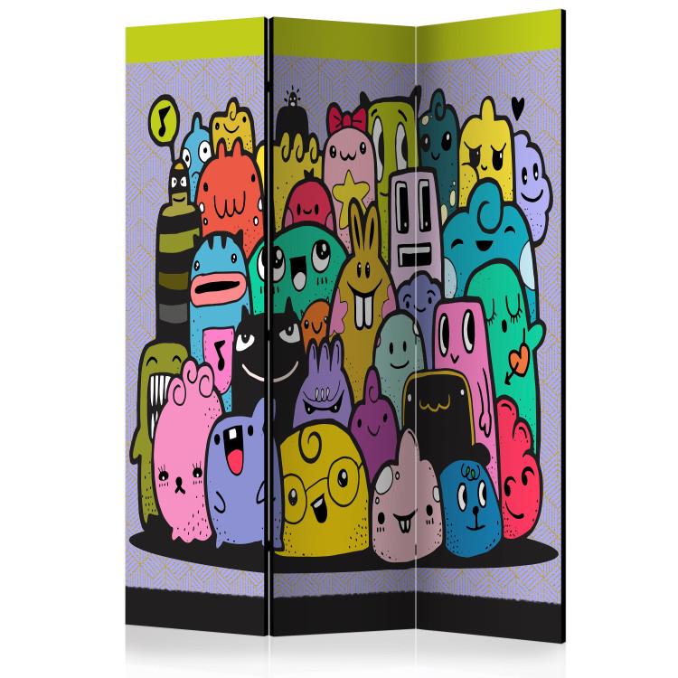 Room Divider Monsters from Third C - abstract colorful characters in a funny style