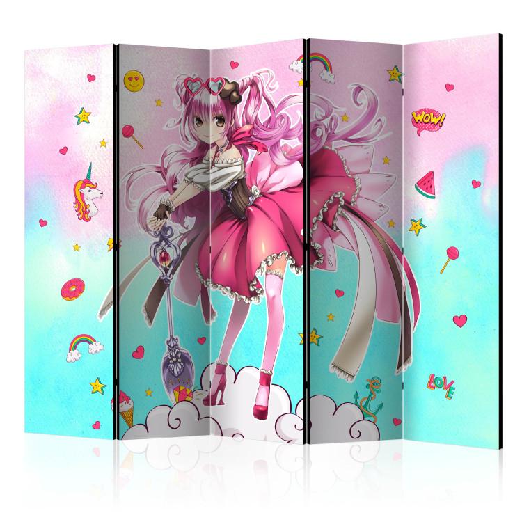 Room Divider Witch Miko II - fantasy anime character on a colorful background