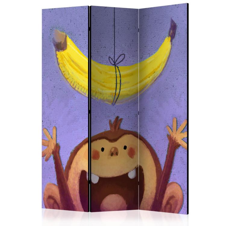 Room Divider Bananana - banana on a string over a funny monkey trying to take it