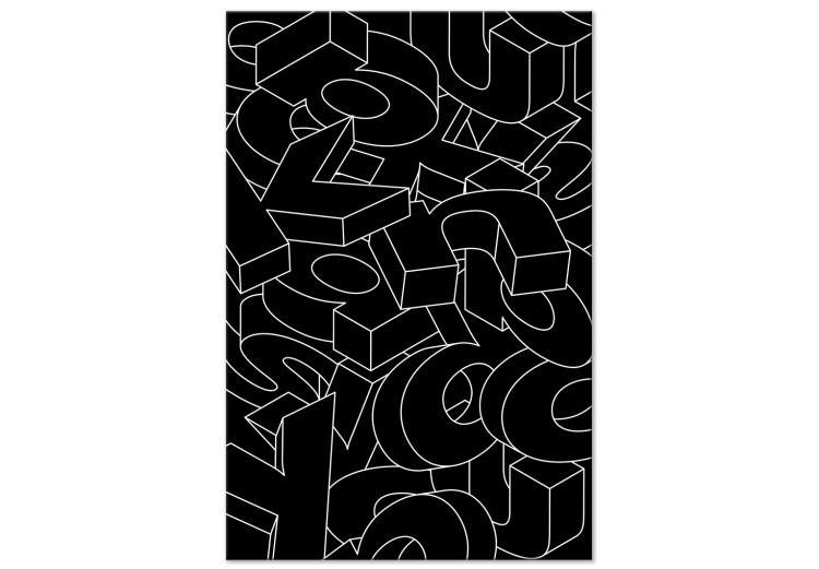 Canvas Print Typography - monochrome alphabet with 3D effect in black
