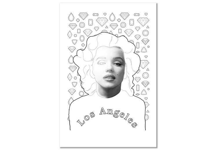 Canvas Print Marylin Monroe - LA pop art star on a diamond background