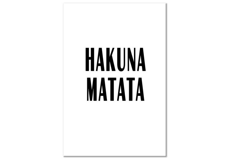 Canvas Print Inscription: Hakuna Matata - a cult quote in a minimalist version