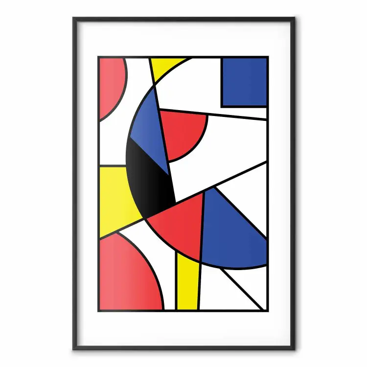 De Stijl Abstraction - colorful composition with geometric shapes