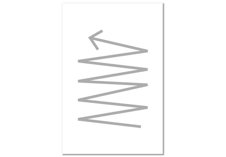 Canvas Print Zigzag arrow - simple, gray pattern on a minimalist, white background