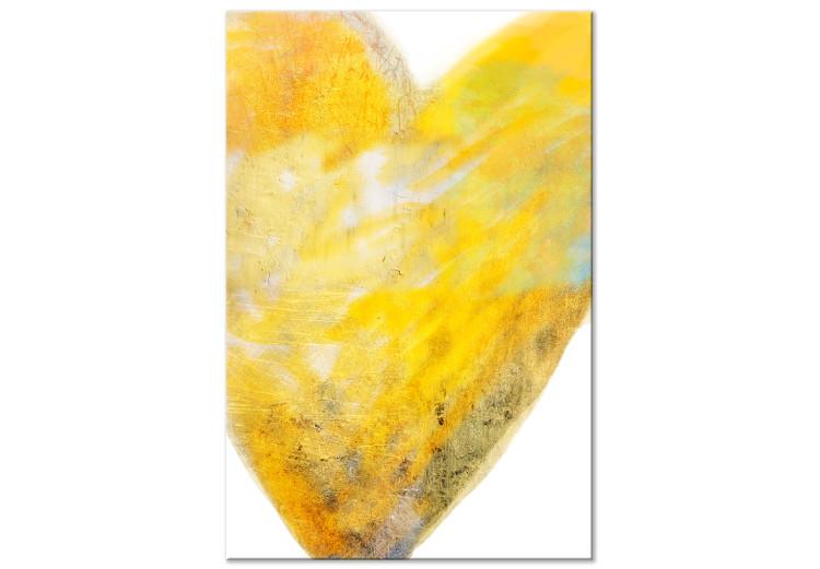 Canvas Print Painted with Heart (1-part) - Art of Love in Yellow Hue