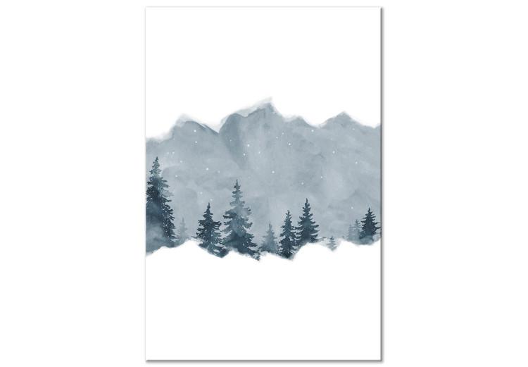 Canvas Print Picturesque Siberia - a winter landscape of a forest and a starry sky