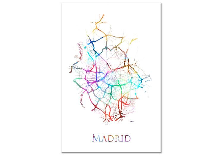 Canvas Print Madrid - the rainbow map of the Spanish city from a bird's eye view