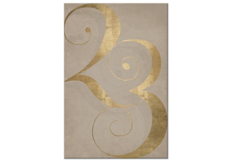 Canvas Print 23 - golden number with an abstract finish on a brown background