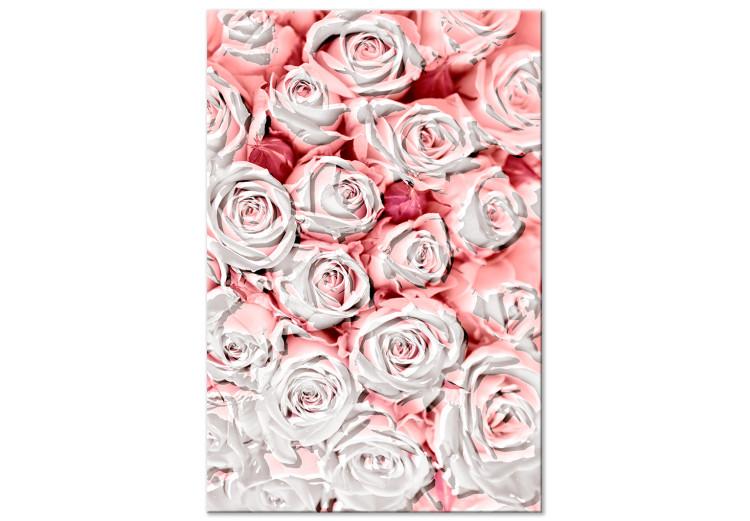 Canvas Print Sunken roses - flowers in shades of pink and white