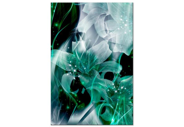 Canvas Print Green World of Lilies (1-part) - Floral Motif in Abstraction
