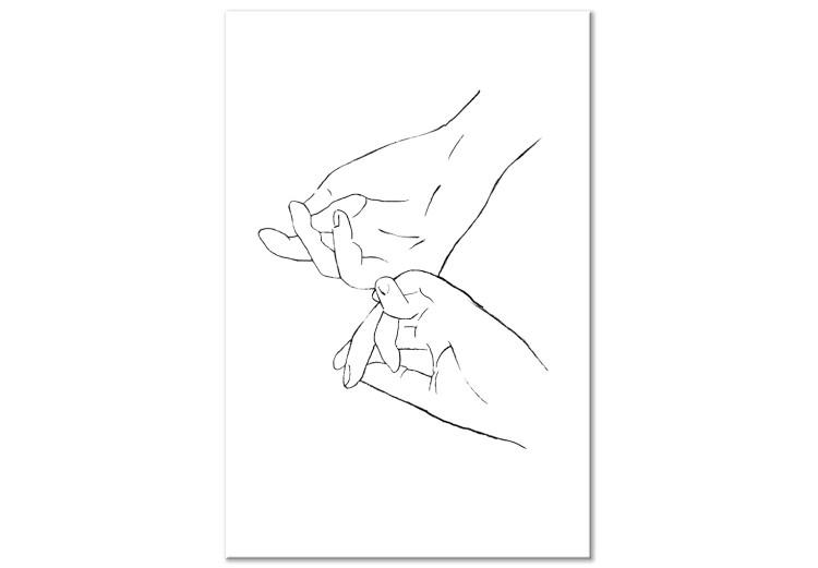 Canvas Print Treasure in Hands (1-part) - Touch in Black and White Tones