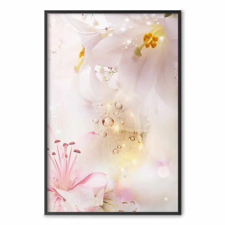 Lilac Paradise - colorful composition with floral motif and water droplets