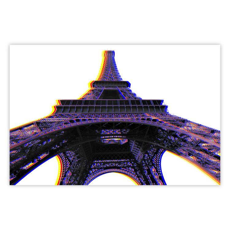 Poster Architectural Hypnosis - purple Eiffel Tower from a frog's perspective
