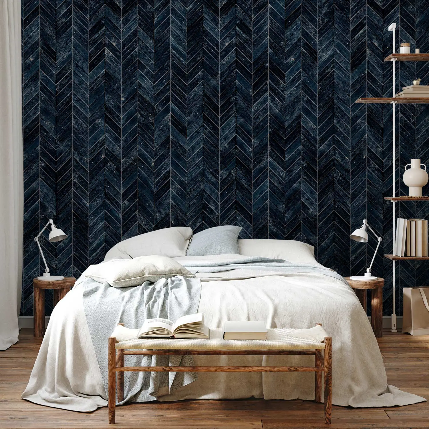 navy patterned wallpaper uk