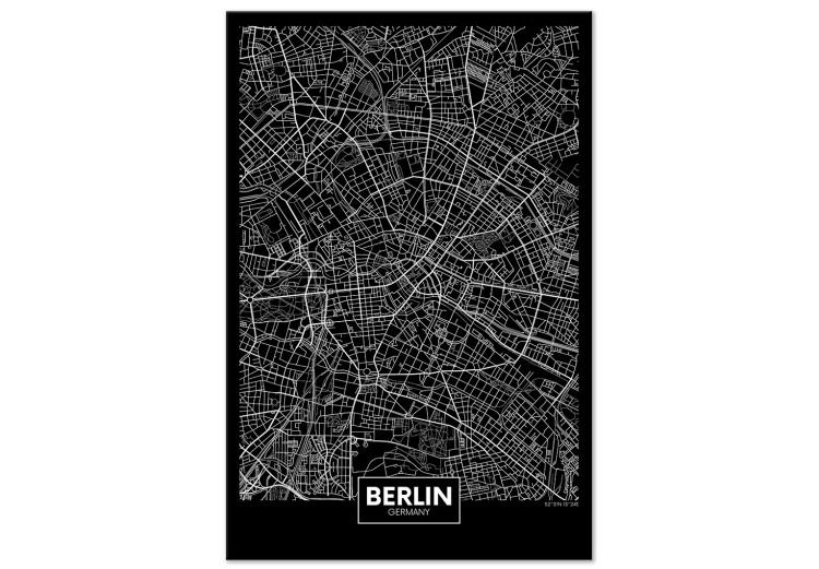 Canvas Print Berlin Layout (1-part) - Black and White City Map Perspective