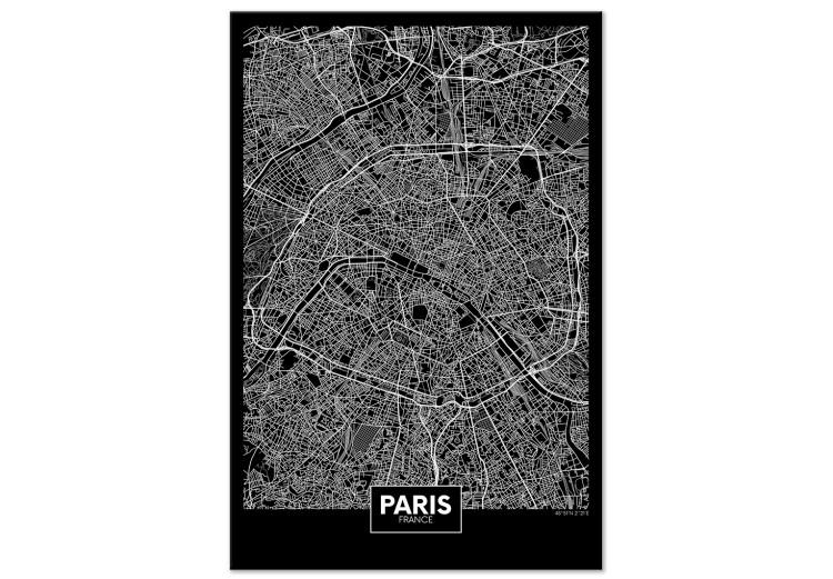 Canvas Print Dark Map of Paris (1 Part) Vertical