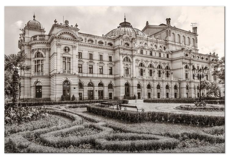 Canvas Print Słowacki Theater - a pearl of Krakow architecture in sepia