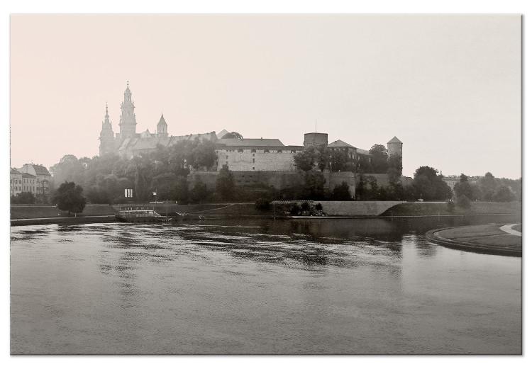 Canvas Print Wawel - Polish castle on the Vistula River in Krakow in sepia shades