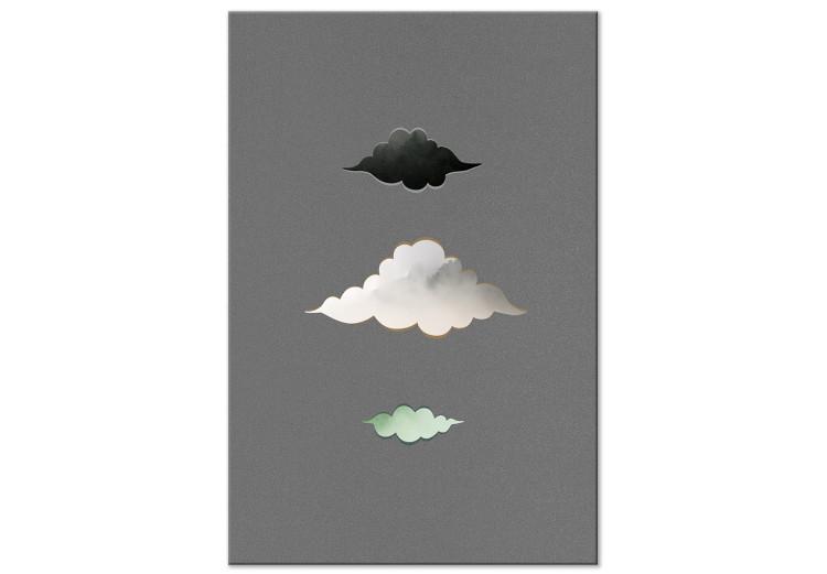 Canvas Print Abstract clouds - various, colorful clouds on a gray background