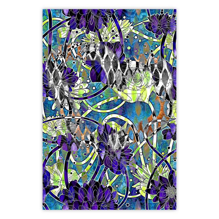 Poster Vibrations of Nature - colorful abstract composition with a floral pattern