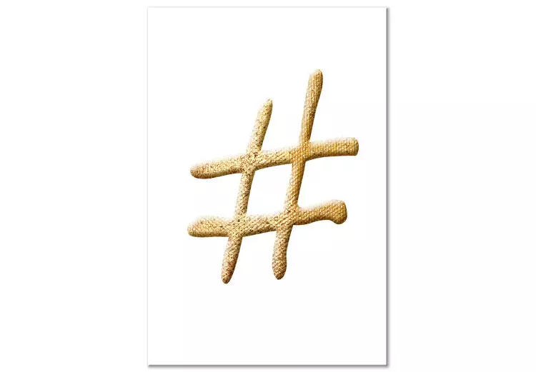 Canvas Print Golden Hashtag (1 Part) Vertical
