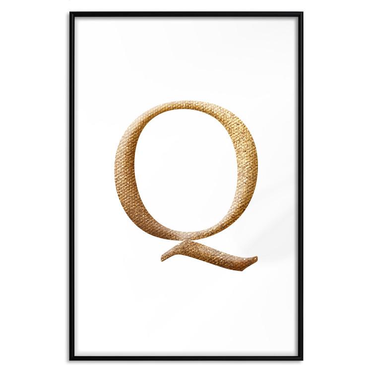 Poster Golden Q - composition with one of the alphabet letters in an elegant rendition