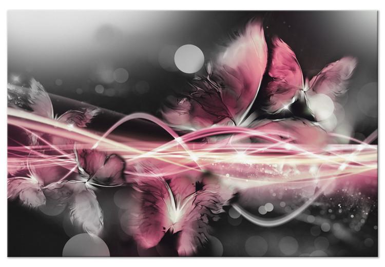 Canvas Print Pink World of Butterflies (1-part) - Abstraction in Vivid Colors