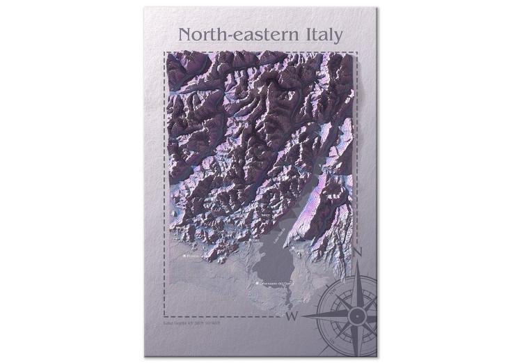 Canvas Print Italy isometric map north east mountain region