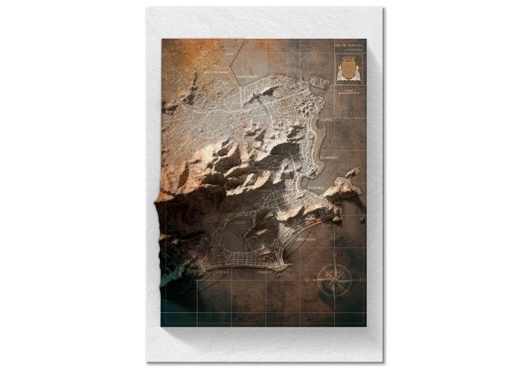 Canvas Print Rio de Janeiro - Isometric map of the Brazilian city with a 3D effect
