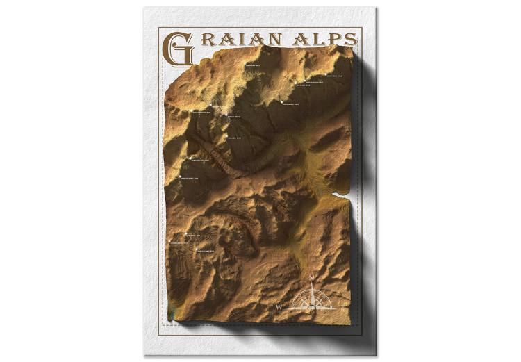 Canvas Print Graic Alps - aerial isometric map of Austrian mountains